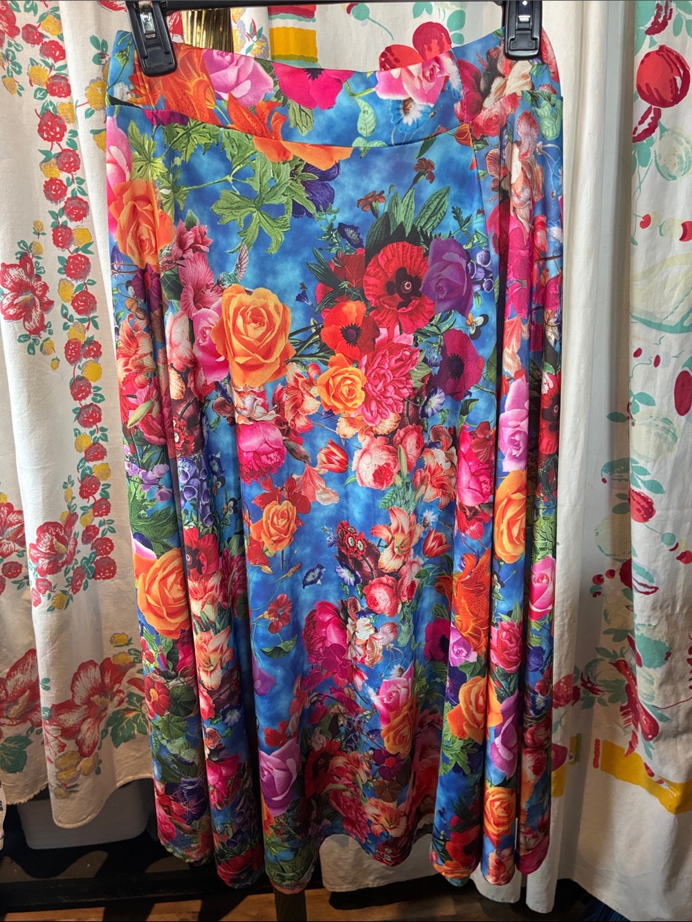 Matracean Blue Floral A-Line Maxi Skirt - Picture 4 of 4